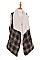 MULTI TONE PLAID PATTERN FAUX SHEARLING VEST