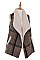 MULTI TONE PLAID PATTERN FAUX SHEARLING VEST