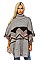 Stylish Multi Tone Tassel Accent Turtleneck Poncho FM-AV194