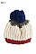 Fashionable Multi Tone Pom Pom Knit Beanie FM-HT180