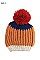 Fashionable Multi Tone Pom Pom Knit Beanie FM-HT180