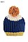 Fashionable Multi Tone Pom Pom Knit Beanie FM-HT180