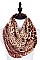 Pack of (12 Pieces) Assorted Color Animal Print Infinity Scarves FM-ISF256