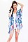 Pack of 6 Chic Jungle Leaf Print Tassel Kimono