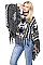 Fashionable Geometric Knitted Fringe Poncho FM-PC038