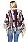 Fashionable Geometric Knitted Fringe Poncho FM-PC038