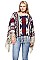 Fashionable Geometric Knitted Fringe Poncho FM-PC038