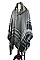 Pack of 6 (pieces) Assorted Multi Tone Plaid Fringe Poncho FM-SCA1132