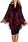 PACK OF 6PCS ASSORTED COLOR SOFT FUR COLLAR LEOPARD PATTERN PONCHO