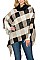 HALF A DOZEN ASSORTED COLOR PLAID PATTERN FRINGE PONCHO