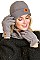 PACK OF 12 CUTE ASSORTED COLOR BEANIE NECK WARMER AND GLOVES SET