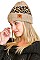 PACK OF 12 WARM FLEECE LINED LEOPARD BEANIES