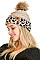 PACK OF 12TRENDY ASSORTED COLOR FLEECE LINED LEOPARD BEANIES