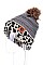 PACK OF 12TRENDY ASSORTED COLOR FLEECE LINED LEOPARD BEANIES