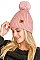 PACK OF 12 ASSORTED COLOR UNIQUE DETACHABLE POMPOM BEANIE