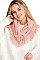 PACK OF 12 TRENDY ASSORTED COLOR INFINITY FRINGE SCARVES