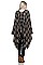 Pack of (6 pieces) Fashionable Plaid Pattern Fringe Poncho FM-FTZWSF196