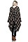 Pack of 6 (pieces) Assorted Plaid Pattern Fringe Poncho FM-WSF196
