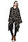 Pack of (6 pieces) Fashionable Plaid Pattern Fringe Poncho FM-FTZWSF196