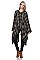Pack of 6 (pieces) Assorted Plaid Pattern Fringe Poncho FM-WSF196