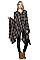 Pack of (6 pieces) Fashionable Plaid Pattern Fringe Poncho FM-FTZWSF196