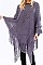 FASHIONABLY FRINGED PONCHO FM-WSF206