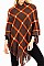 TRENDY V-SHAPED FRINGED PONCHO FM-WSF212