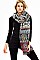 PACK OF ( 6 pieces )  ASSORTED COLOR TRIBAL PRINT Large Rectangle OBLONG SCARVES FM-WSF218