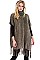 WIDE TURTLENECK FRINGED PONCHO FM-WSF222
