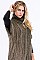 WIDE TURTLENECK FRINGED PONCHO FM-WSF222