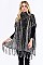 WIDE TURTLENECK FRINGED PONCHO FM-WSF222