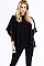 TRENDY STRETCH PONCHO WITH PEARL ACCENTS FM-WSF225