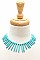 CLASSIC STONE FRINGE TRIBAL INSPIRED FASHION STATEMENT NECKLA JYFW-1404222
