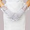 FASHIONABLE WEDDING GLOVES W/ PEARL FLOWERS AND LACE SLGLV842