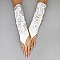 FASHIONABLE SATIN BRIDAL FINGERLESS GLOVES W/ LACE FLOWERS SLGLV964