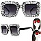 STYLISH SPARKLING RHINESTONE SQUARE SUNGLASSES