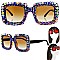 STYLISH SPARKLING RHINESTONE SQUARE SUNGLASSES