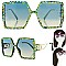 CHIC SPARKLING RHINESTONE SQUARE SUNGLASSES