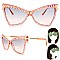 ALLURING RHINESTONE CAT EYE SUNGLASSES