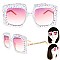 SPARKLING RHINESTONE SQUARE FRAME SUNGLASSES