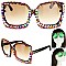 TRENDY SPARKLING RHINESTONE SQUARE SUNGLASSES