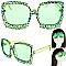 FASHION SPARKLING RHINESTONE SQUARE SUNGLASSES