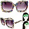 FASHION SPARKLING RHINESTONE SQUARE SUNGLASSES