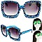 TRENDY SPARKLING RHINESTONE SQUARE SUNGLASSES