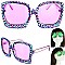 TRENDY SPARKLING RHINESTONE SQUARE SUNGLASSES