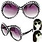 STYLISH SPARKLING RHINESTONE ROUND SUNGLASSES