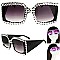 STYLISH SPARKLING RHINESTONE SQUARE SUNGLASSES