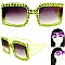 STYLISH SPARKLING RHINESTONE SQUARE SUNGLASSES