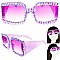 STYLISH SPARKLING RHINESTONE SQUARE SUNGLASSES