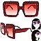 COLORED LENSES SPARKLING RHINESTONE SQUARE SUNGLASSES